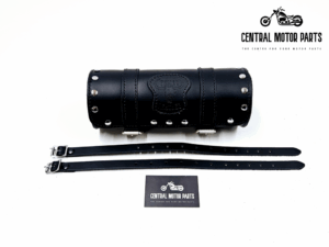 Zwart lederen Gereedschaps rol met chromen gespen en studs 3 Liter – 756999