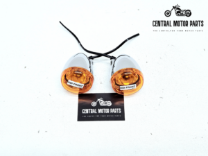 Chromen Bullet voorkant knipperlichten met Oranje lenzen – 68975-00