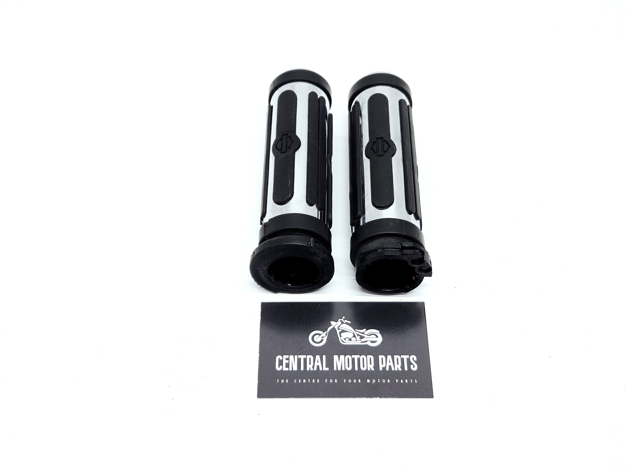 Chrome and Rubber hand Grips voor kabel gas