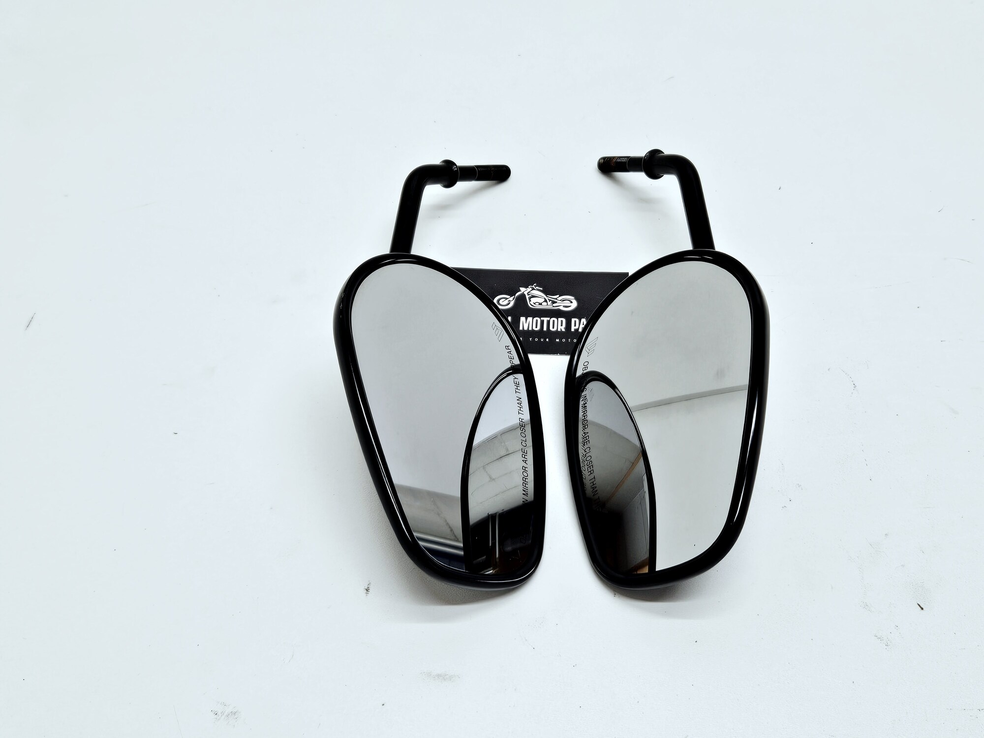 Long Stem Tapered zwarte zijspiegels – 91909-03 + 91910-03