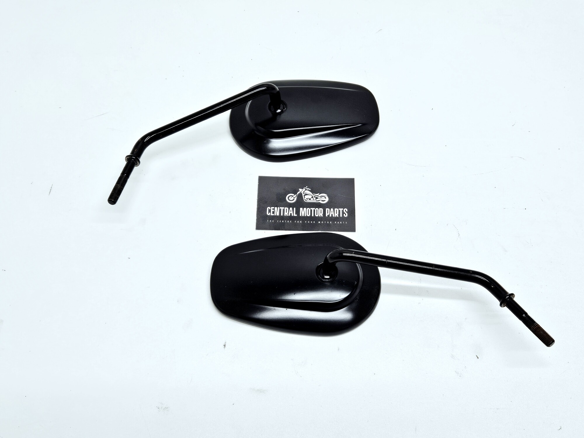Long Stem Tapered zwarte zijspiegels – 91909-03 + 91910-03