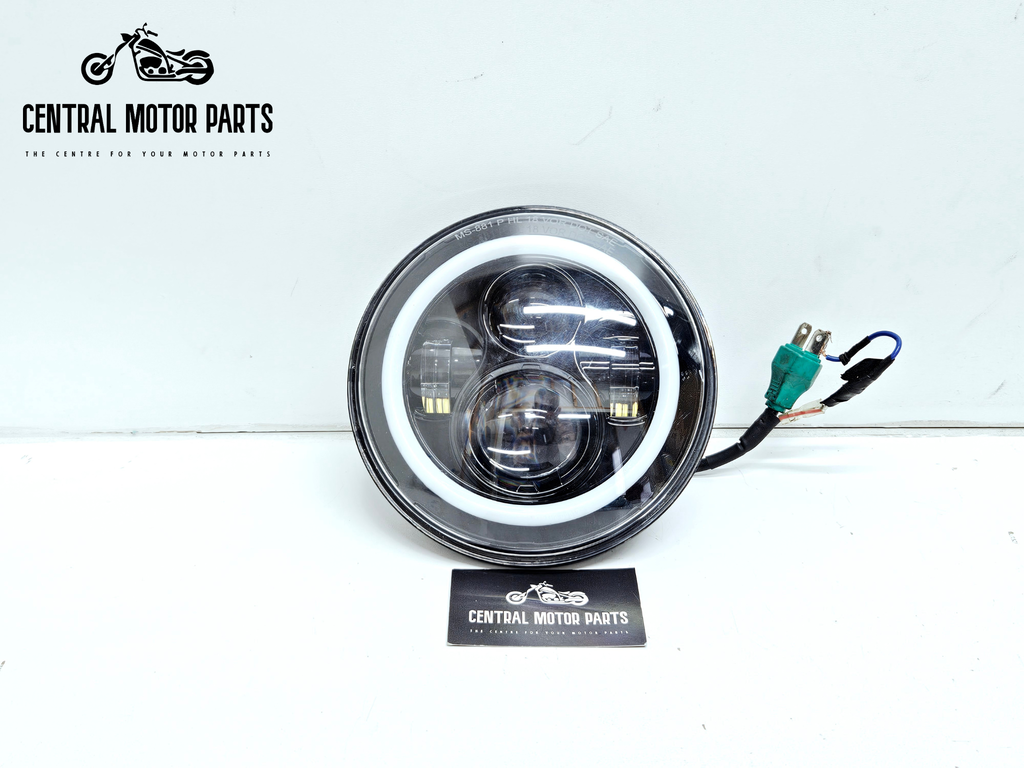 Black 7 inch Headlamp LED with Halo