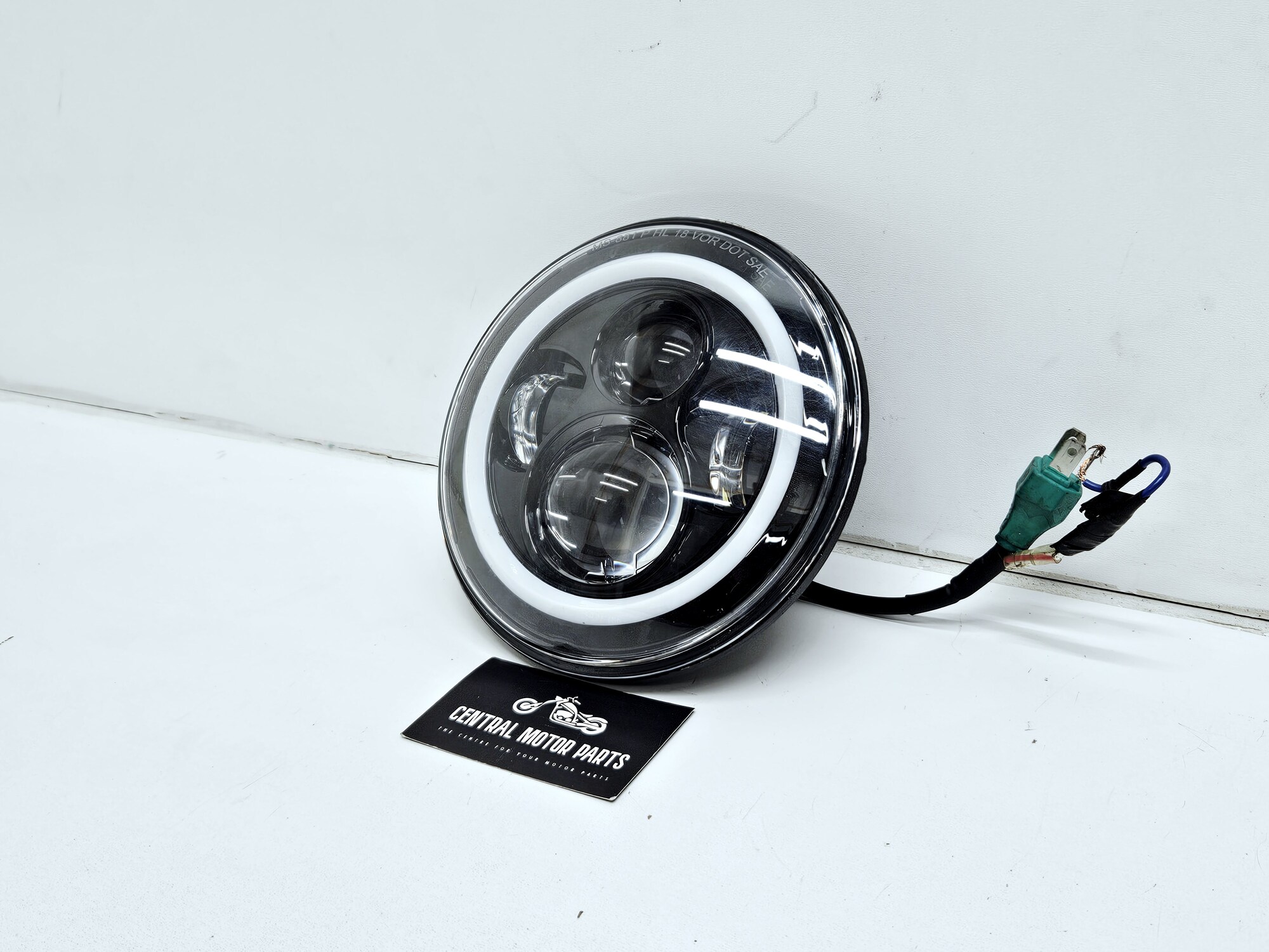 Black 7 inch Headlamp LED with Halo