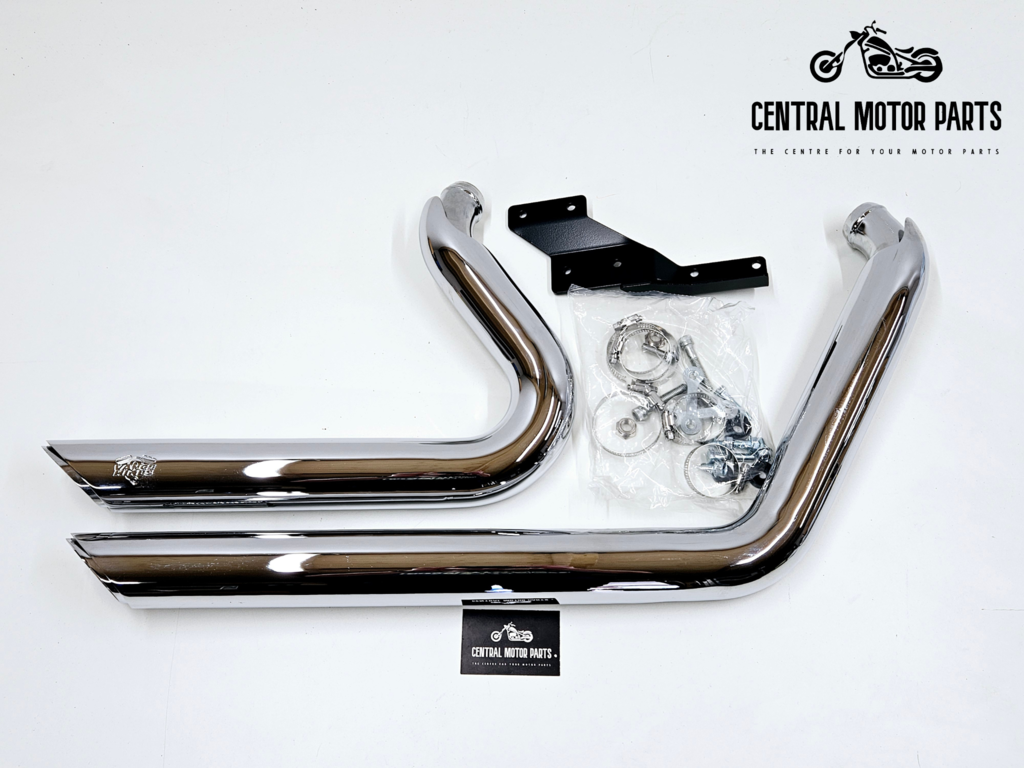 Shortshots Staggered Chroom Softail 2018-up V&H – 17333