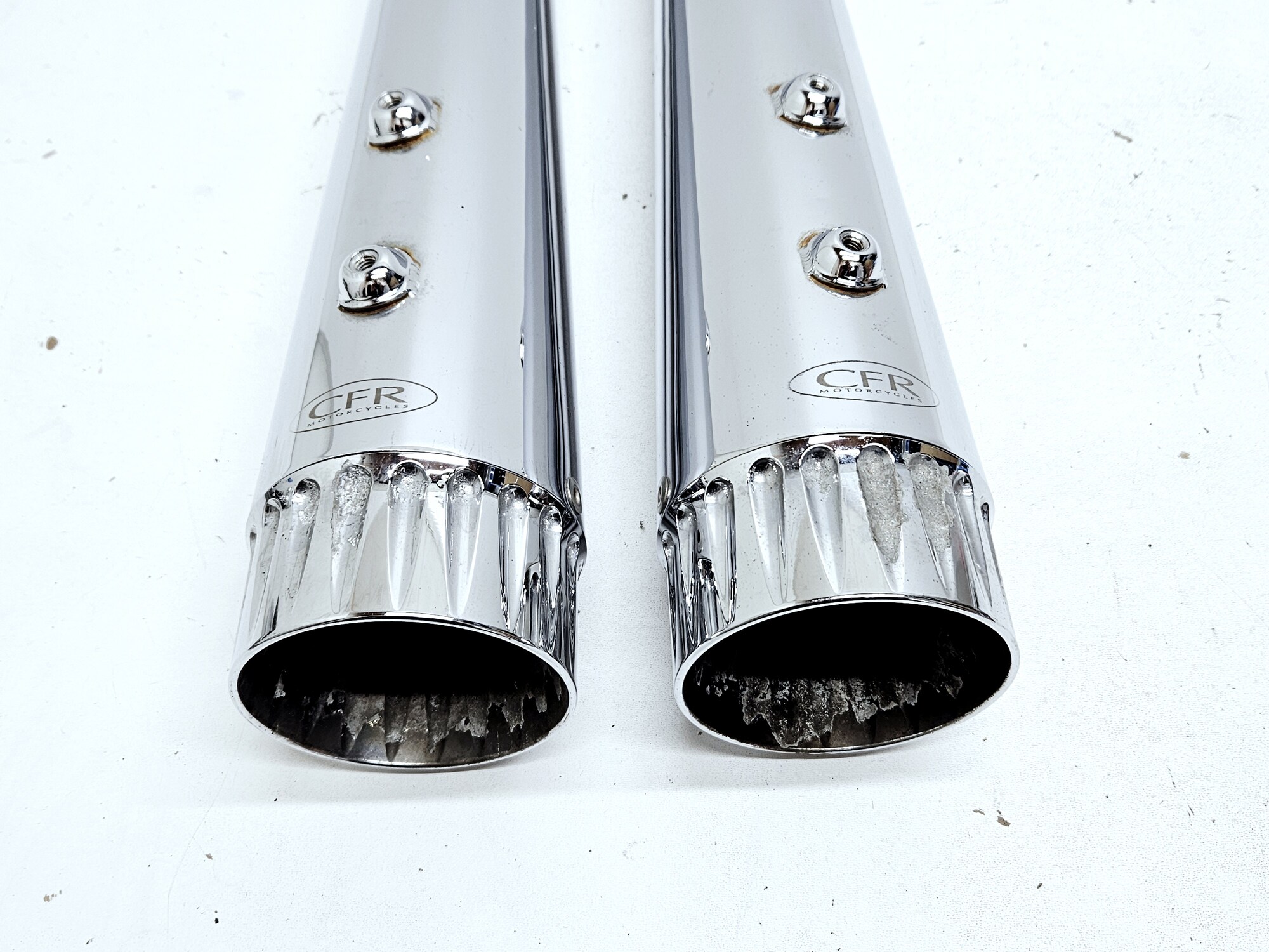 CFR Chrome Slip Ons Double Fluted Touring 1997-2016