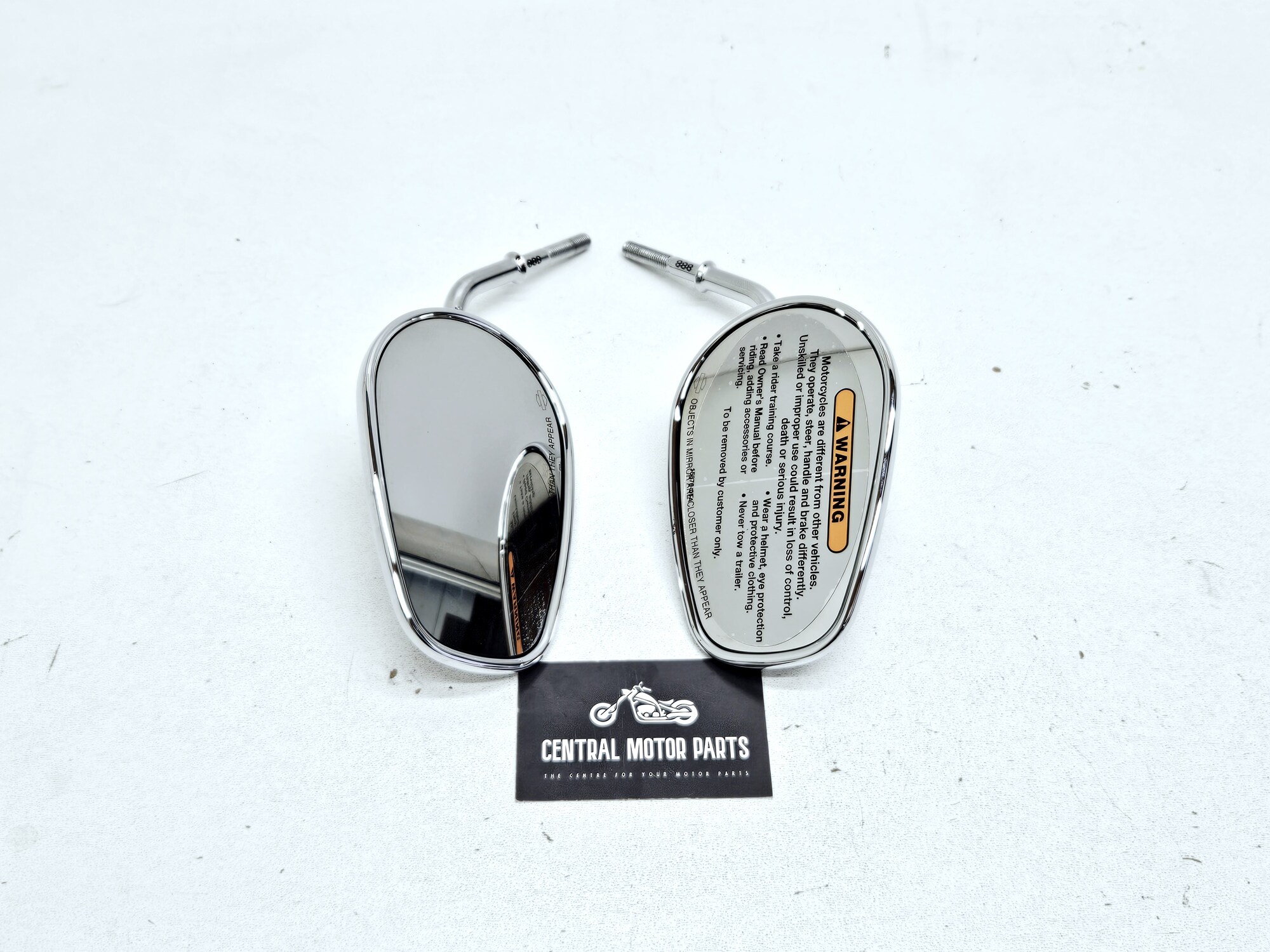 Short Stem Tapered chrome mirrors – 92022-03