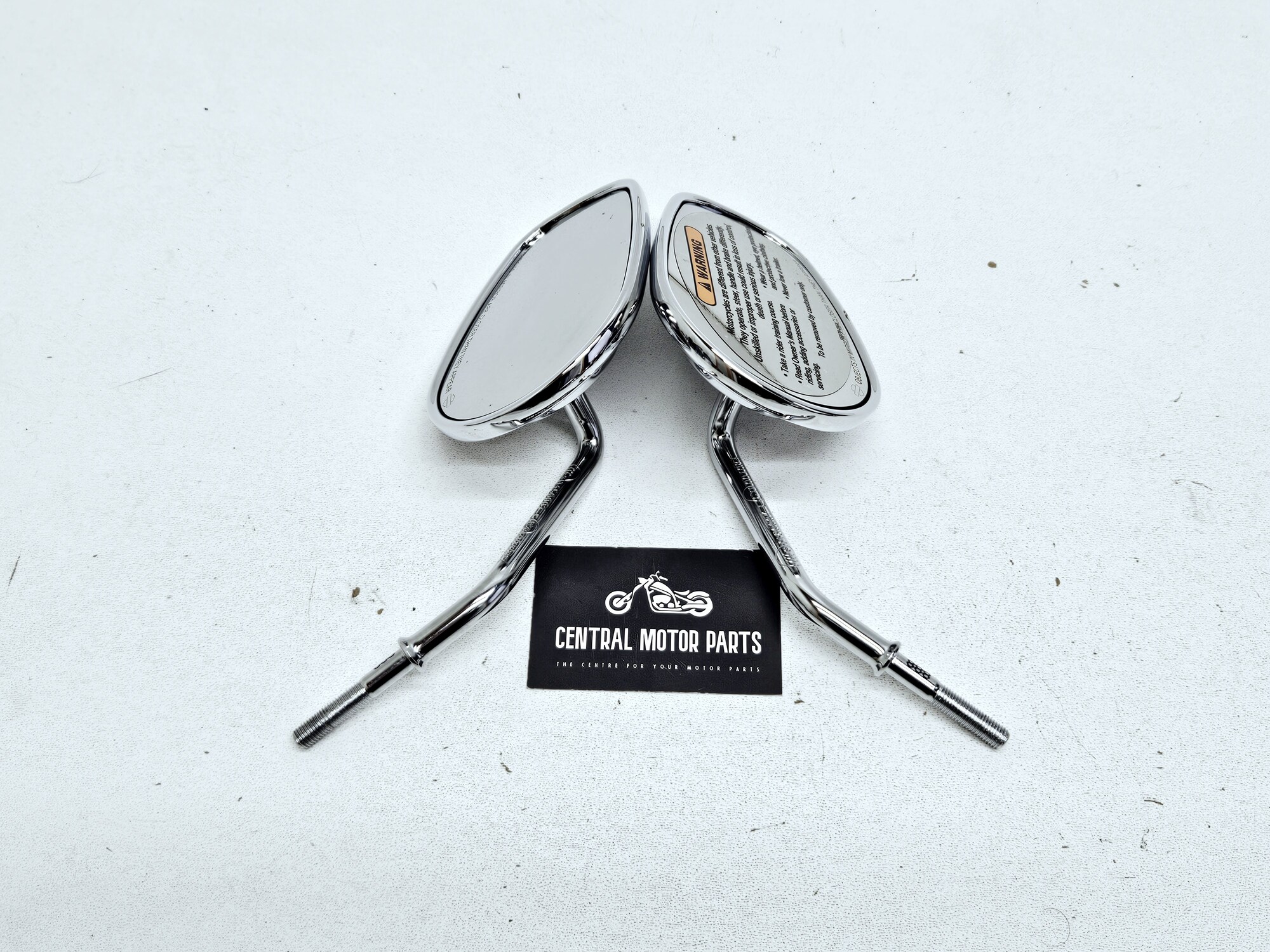 Short Stem Tapered chrome mirrors – 92022-03